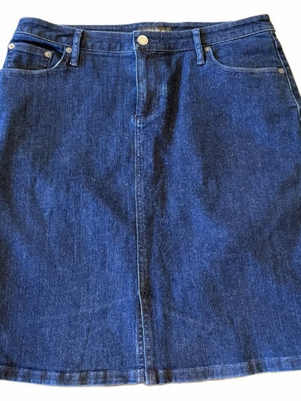 Banana Republic Women’s Dark Wash Above Knee Pencil Skirt with Slit Size 6